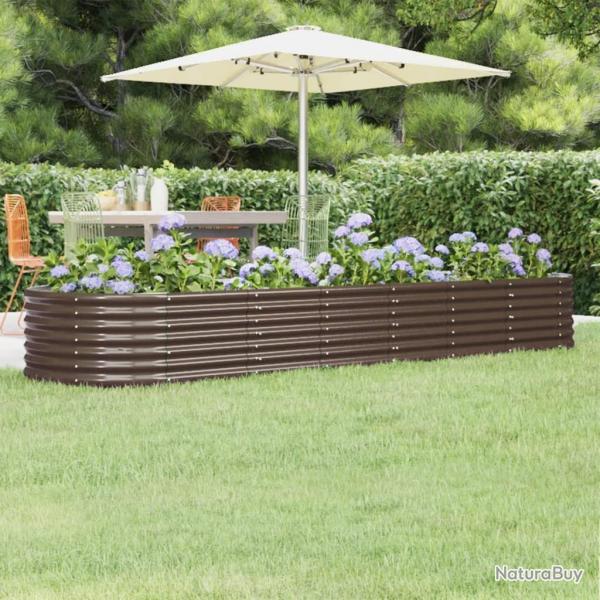 Lit surlev de jardin Acier enduit de poudre marron