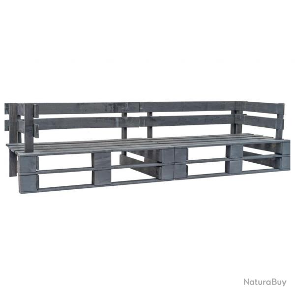 Canap palette de jardin 2 places gris bois