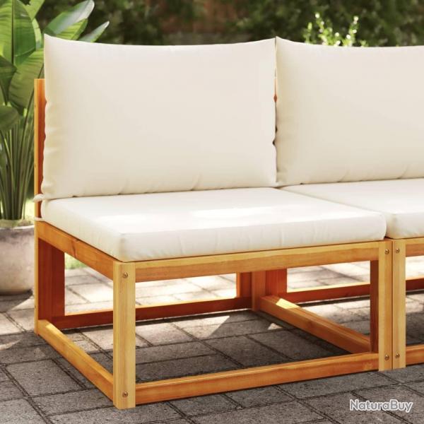 Canap de jardin sans accoudoirs coussins bois massif d'acacia