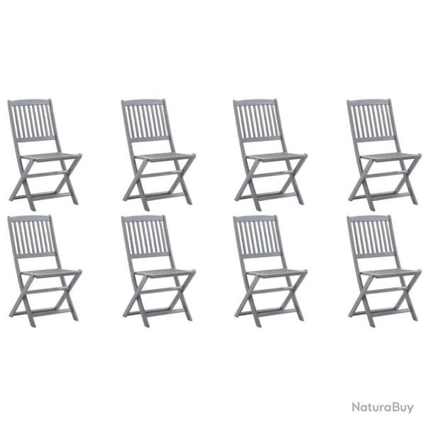 Chaises pliables d'extrieur lot de 8 Bois d'acacia solide