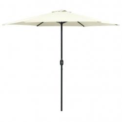 Parasol de jardin et mât en aluminium 270x246 cm Blanc sable