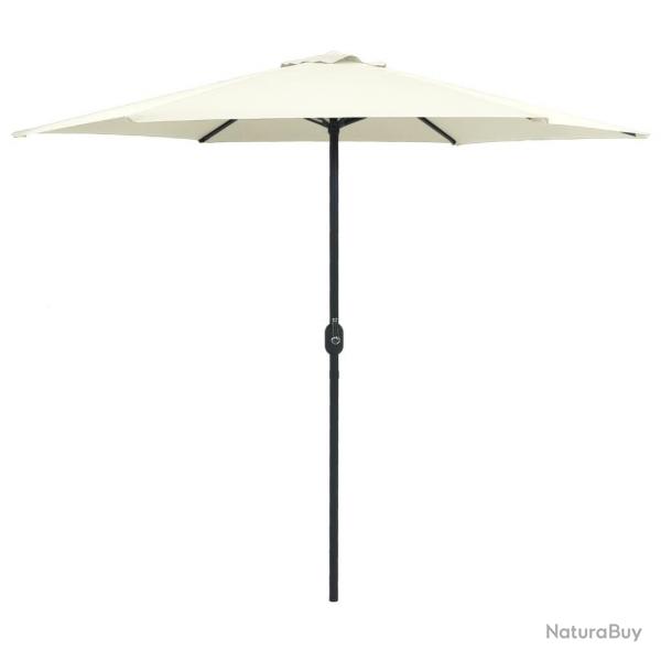 Parasol de jardin et mt en aluminium 270x246 cm Blanc sable