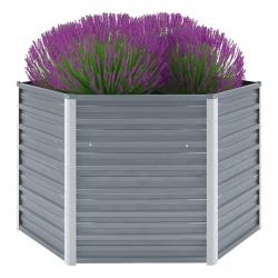 Lit surélevé de jardin Acier galvanisé 129x129x77 cm Gris