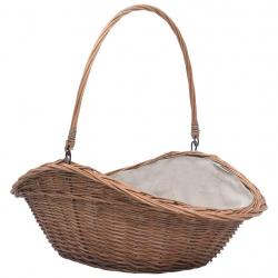 Panier à bois de chauffage avec poignée 60x44x55 cm Saule