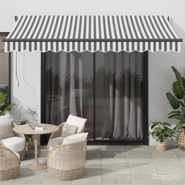 Auvent manuel rtractable avec LED anthracite blanc 350x250 cm