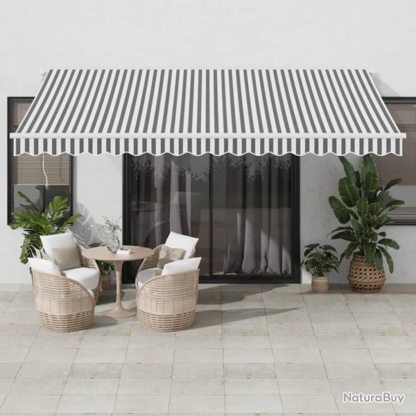 Auvent manuel rtractable avec LED anthracite blanc 450x300 cm