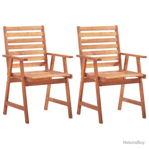 Chaises  manger d'extrieur lot de 2 Bois d'acacia massif