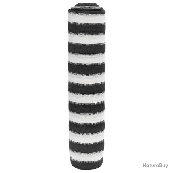 Filet brise-vue anthracite et blanc 2x25 m PEHD 75 g/m