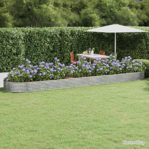 Lit surlev de jardin Acier enduit de poudre Argent