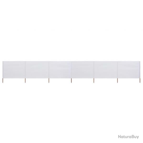 Paravent 6 panneaux Tissu 800 x 160 cm Blanc sable