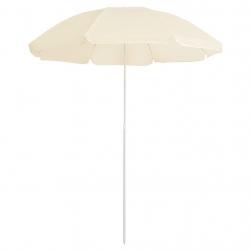 Parasol de jardin avec mât en acier sable 180 cm