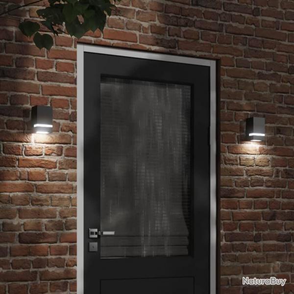 Applique murale d'extrieur noir acier inoxydable