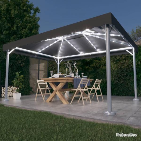 Tonnelle et guirlande lumineuse  LED 4x3m Anthracite Aluminium