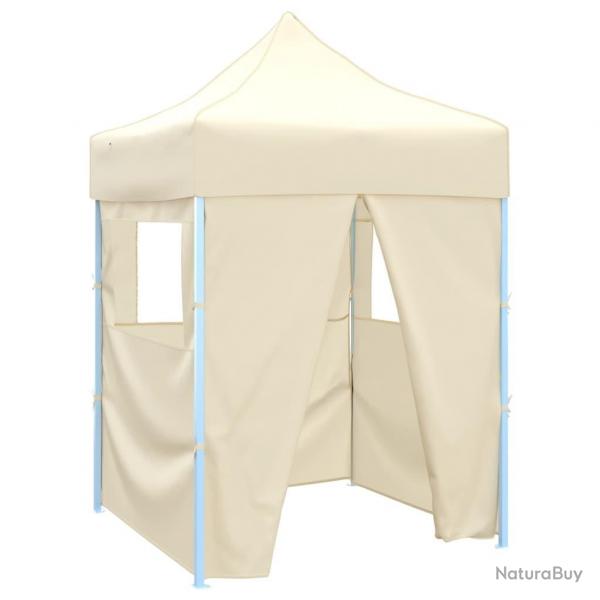Tente de rception pliable avec 4 parois 2x2 m Acier Crme