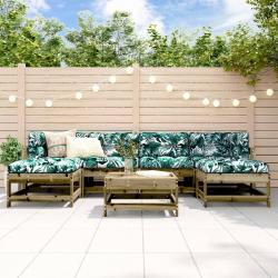 Salon de jardin 7 pcs bois de pin imprégné