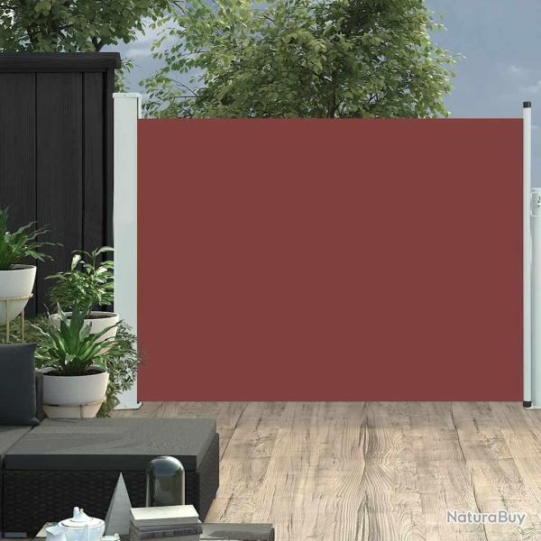 Auvent latral rtractable de patio 120x500 cm Marron