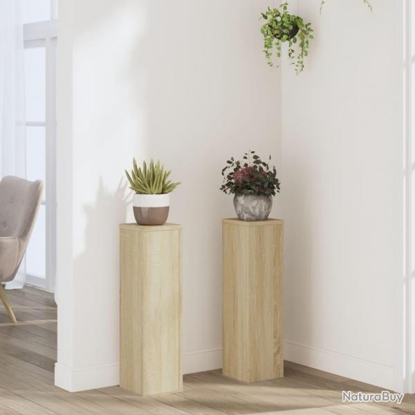 Supports pour plantes 2 pcs chne sonoma bois d'ingnierie