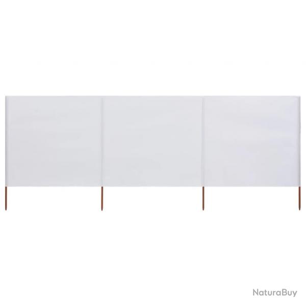 Paravent 3 panneaux Tissu 400 x 160 cm Blanc sable