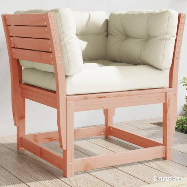 Canap de jardin accoudoirs avec coussins bois massif douglas