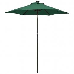 Parasol de jardin avec lumières LED vert 200x211 cm aluminium