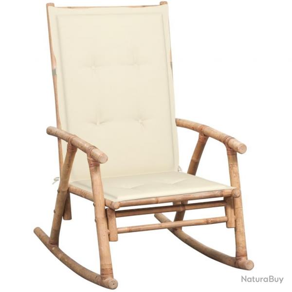 Chaise  bascule avec coussin Bambou