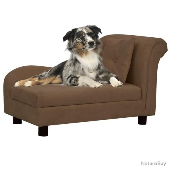 Canap pour chien avec oreiller Marron 83x44x44 cm Peluche
