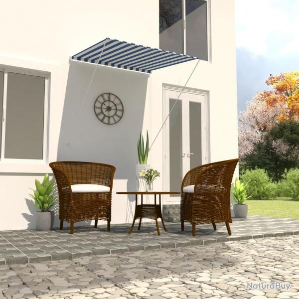 Auvent rtractable 100x150 cm Bleu et blanc