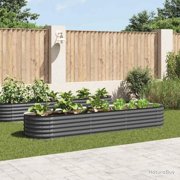 Lit surlev de jardin 320x80x44 cm Acier galvanis Gris