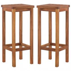 Tabourets de bar lot de 2 bois d'acacia massif