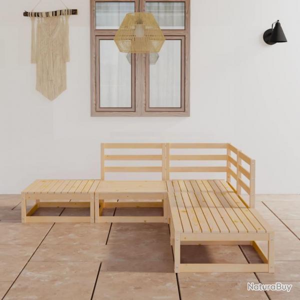 Salon de jardin 5 pcs Bois de pin massif