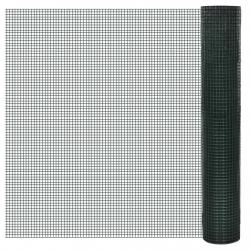 Grillage Acier galvanisé et revêtement en PVC 25 x 1 m Vert
