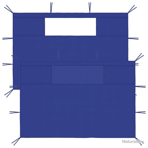 Parois latrales de belvdre avec fentres 2 pcs Bleu