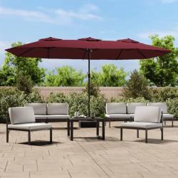 Parasol de jardin à double tête rouge bordeaux 449x245 cm
