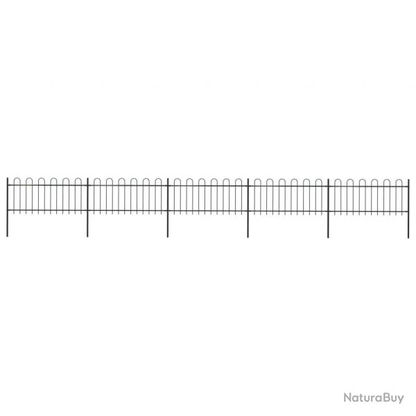 Clture de jardin avec dessus en cerceau Acier 8,5 x 0,8 m Noir