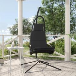 Chaise balançoire jardin coussin gris foncé tissu Oxford/acier