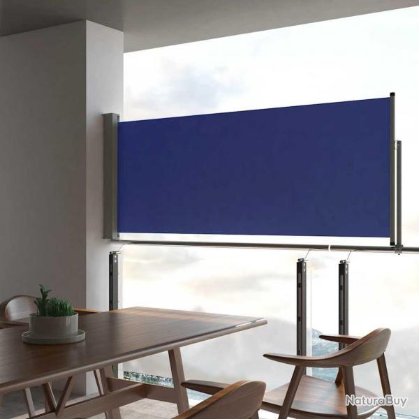 Auvent latral rtractable de patio 100x300 cm Bleu