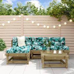 Salon de jardin 5 pcs bois de pin imprégné