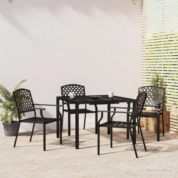 Ensemble  manger de jardin 5 pcs anthracite acier