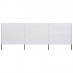 Paravent 3 panneaux Tissu 400 x 80 cm Blanc sable