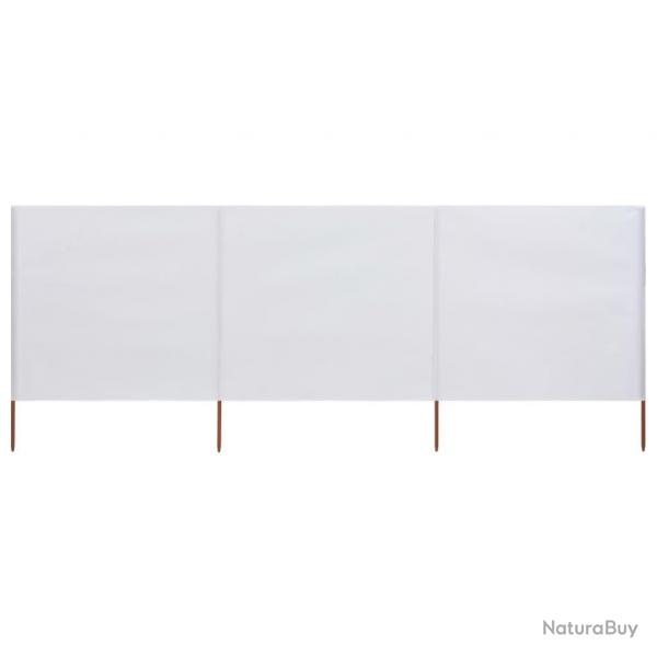 Paravent 3 panneaux Tissu 400 x 80 cm Blanc sable