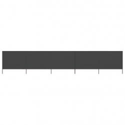 Paravent 5 panneaux Tissu 600 x 120 cm Anthracite