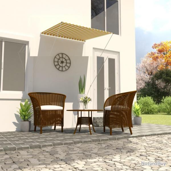 Auvent rtractable 100x150 cm Jaune et blanc