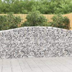 Paniers à gabions arqués 2 pcs 400x50x100/120 cm Fer galvanisé