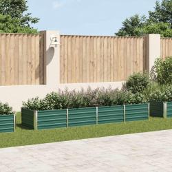 Lit surélevé de jardin Acier galvanisé 320x80x45 cm Vert