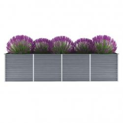 Lit surélevé de jardin Acier galvanisé 320x80x77 cm Gris
