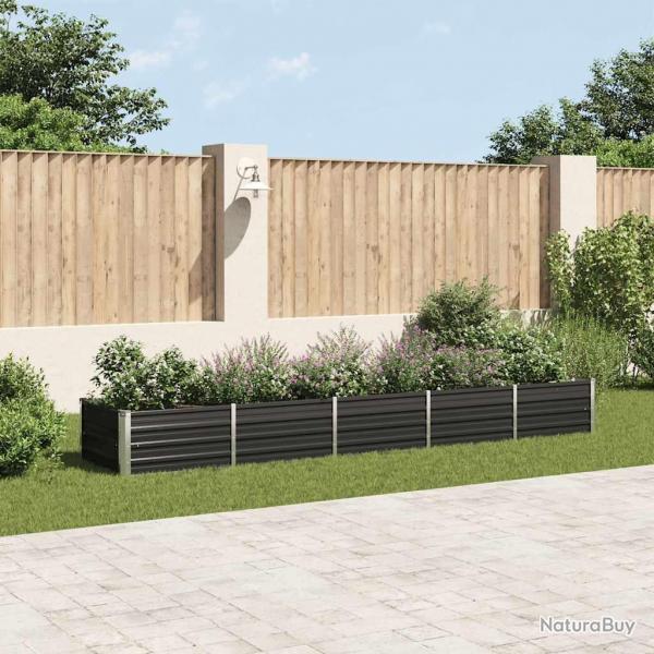Lit surlev de jardin Acier galvanis 400x80x45 cm Anthracite