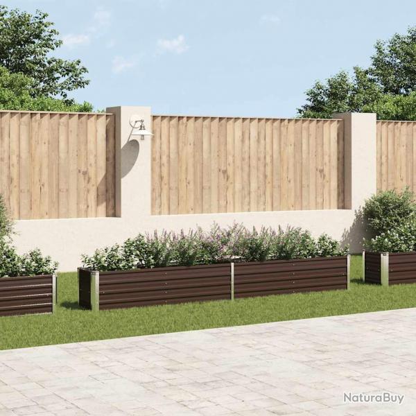 Lit surlev de jardin Acier galvanis 320x40x45 cm Marron