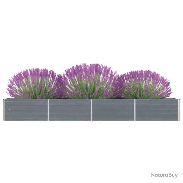 Lit surlev de jardin Acier galvanis 320x40x45 cm Gris