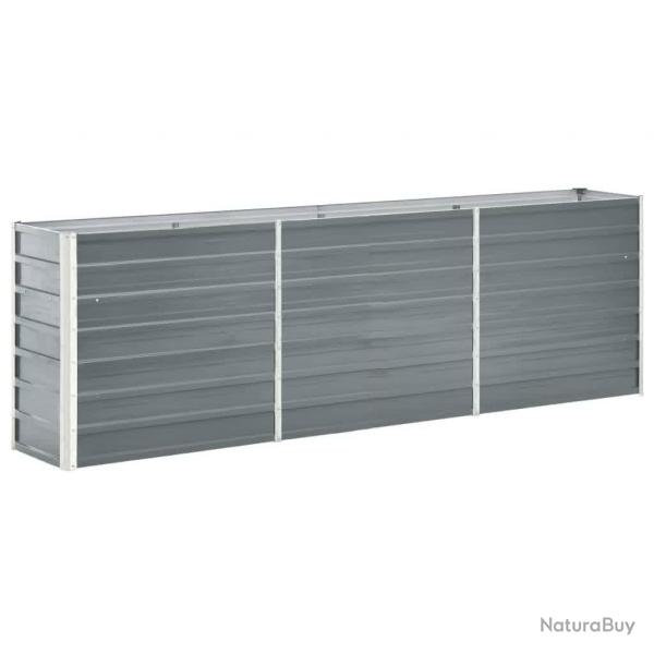 Lit surlev de jardin Acier galvanis 240x40x77 cm Gris