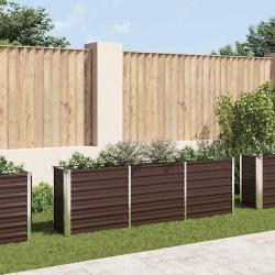 Lit surélevé de jardin Acier galvanisé 240x40x77 cm Marron